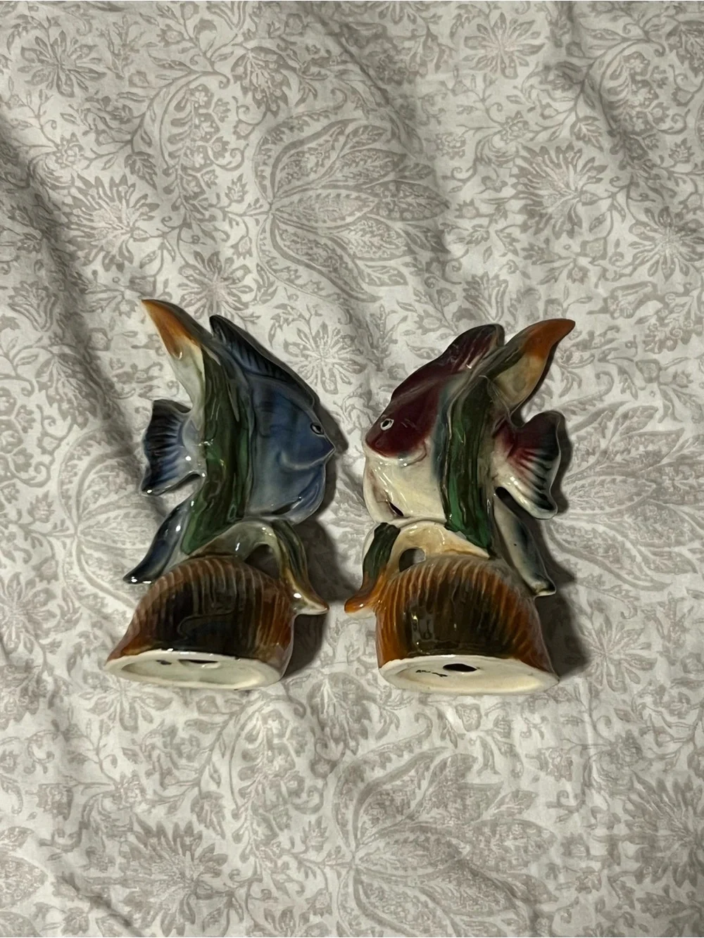Ceramic Fish Figurine Salt & Pepper Shakers - Blue and Multicolor